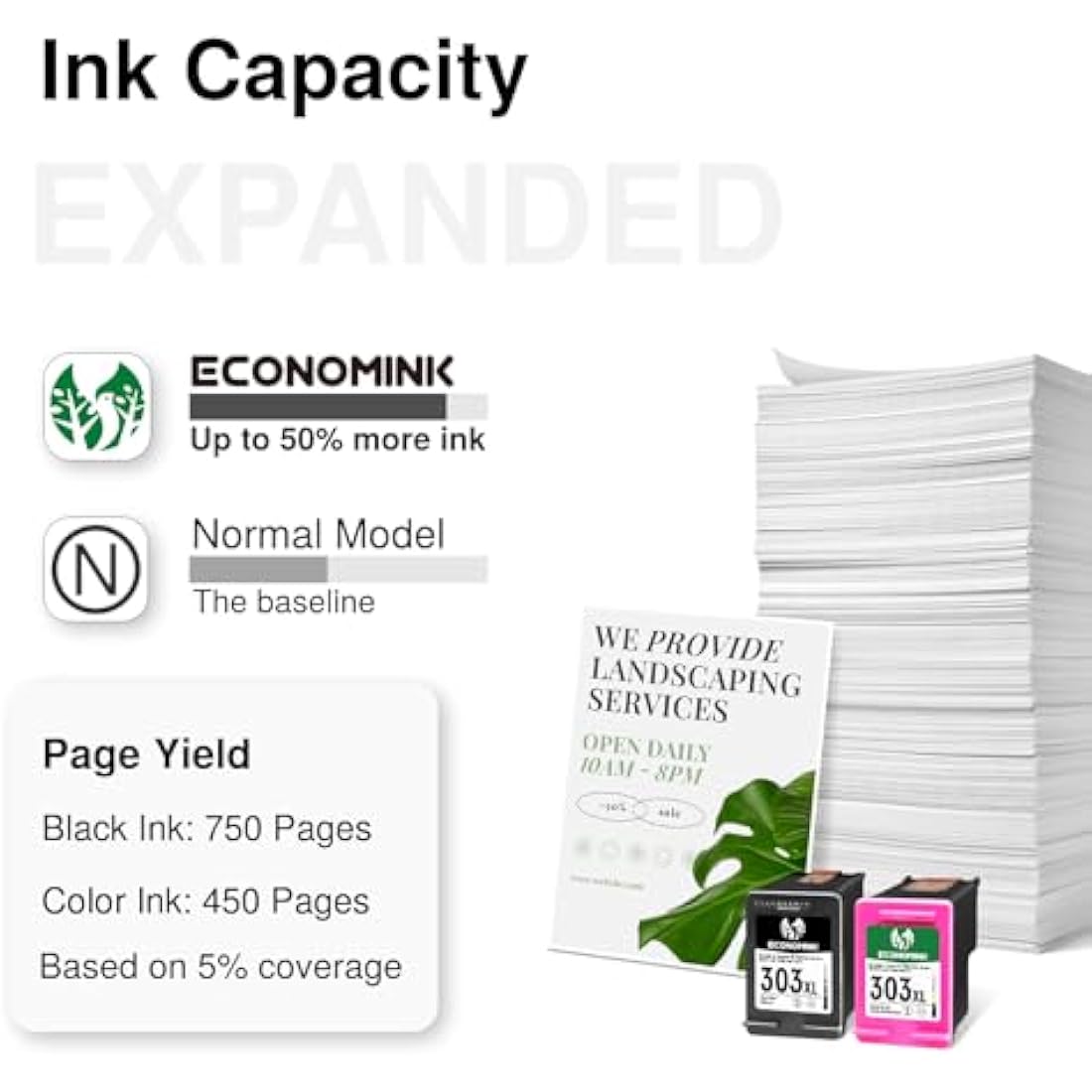 EconomInk 303XL Ink Cartridges Combo Pack for HP Envy Photo & Tango | 2-Pack