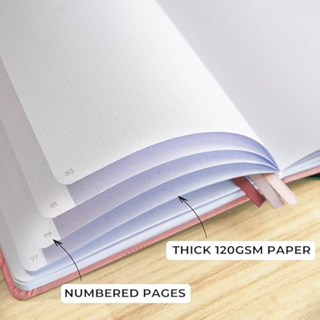 Clever Fox Dotted Journal 2.0 – A5 Dot Grid Notebook, Rose Gold