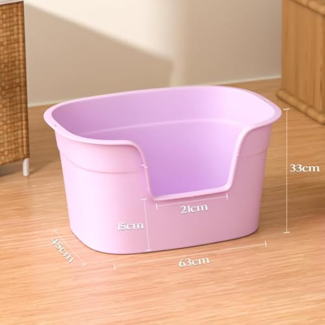 Jolof Store Extra Large Cat Litter Tray – High-Sided XL Box, Purple
