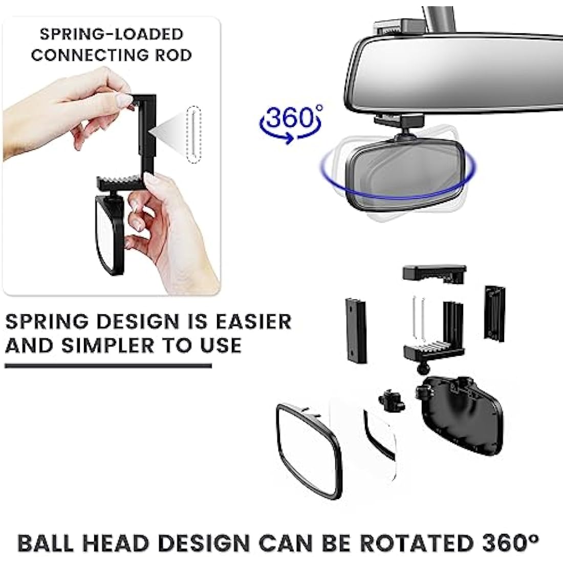 Baby Car Mirror | 360° Rotatable Shatterproof Rear View