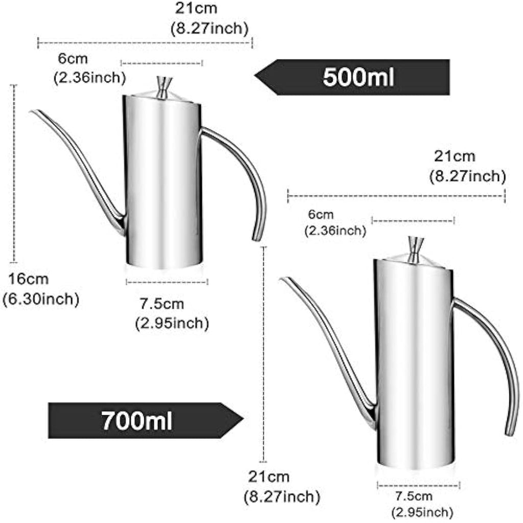 Stainless Steel Oil Dispenser – 700ml Non-Drip Cruet