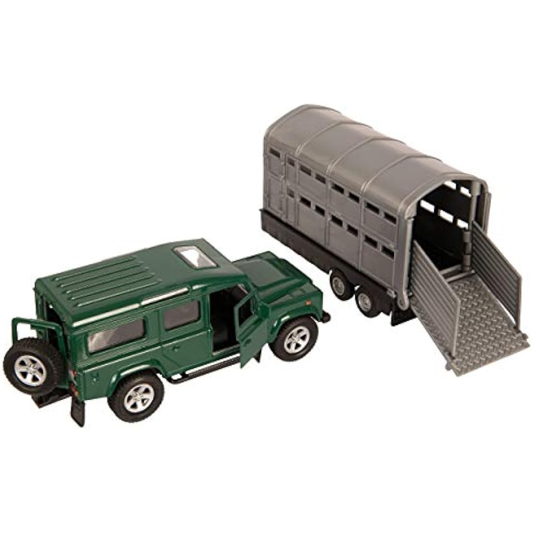 Teamsters 1:43 Scale Diecast Land Rover 4x4 with Livestock Trailer