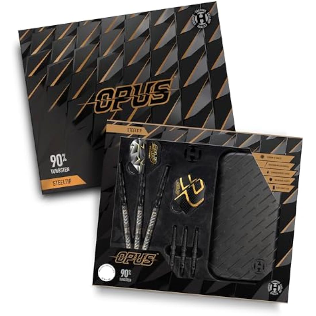 Harrows Opus Professional Steel Tip Darts Set - 90% Tungsten & Case