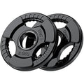 PhysKcal Olympic Weight Plates | Rubber Coated Cast Iron Tri-Grip Discs