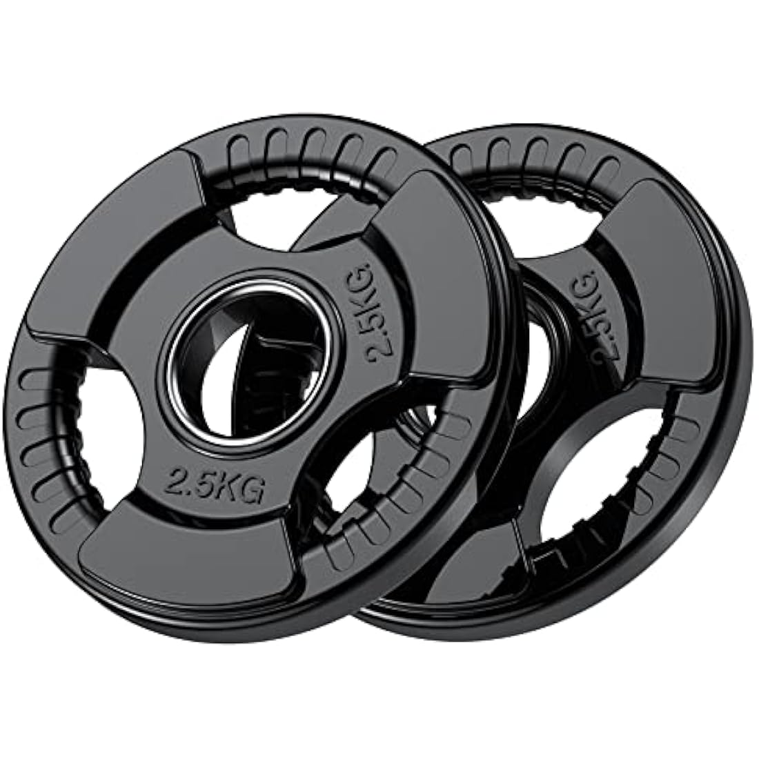 PhysKcal Olympic Weight Plates | Rubber Coated Cast Iron Tri-Grip Discs