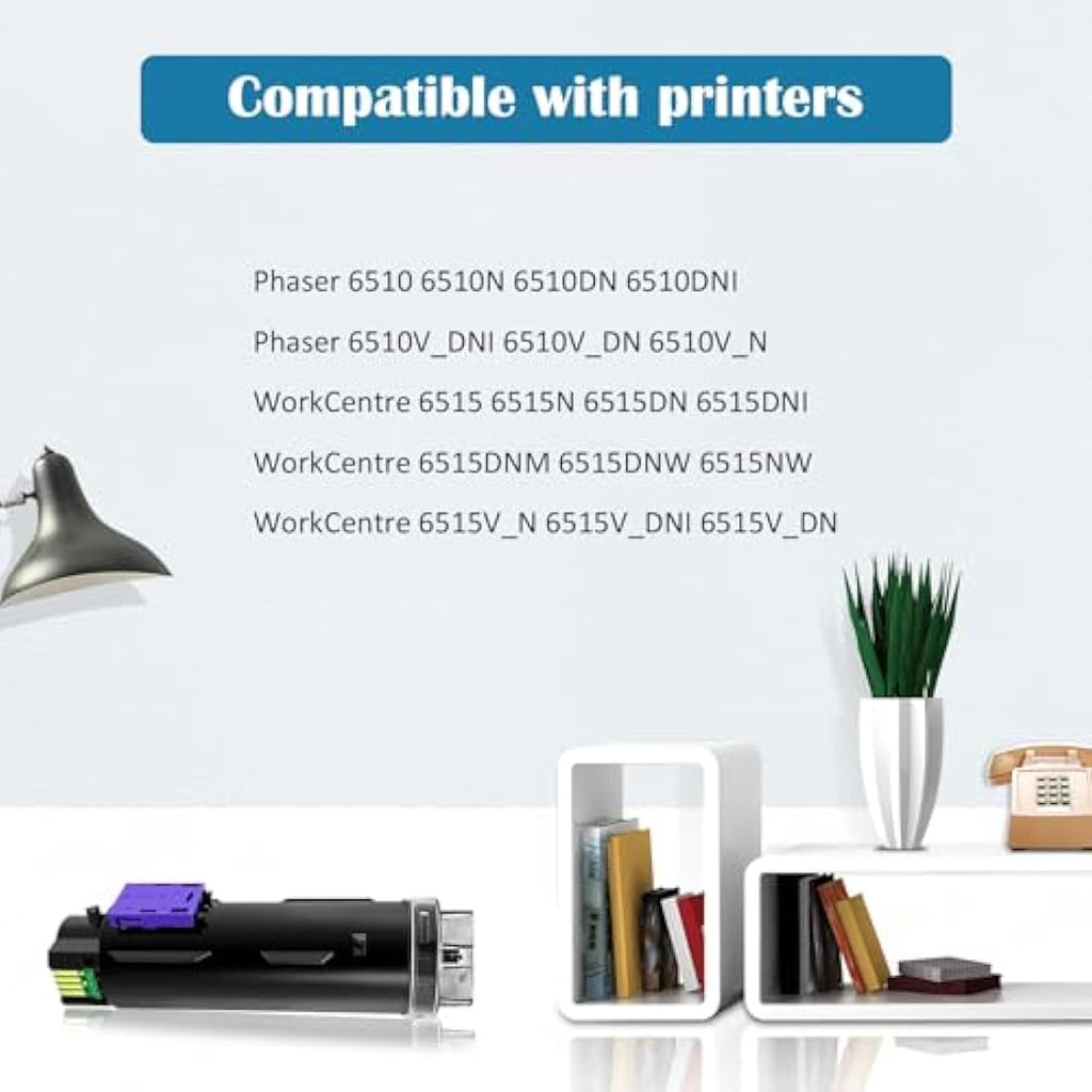 ASEKER High-Yield Toner Cartridge 5-Pack for WorkCentre 6515 Phaser 6510