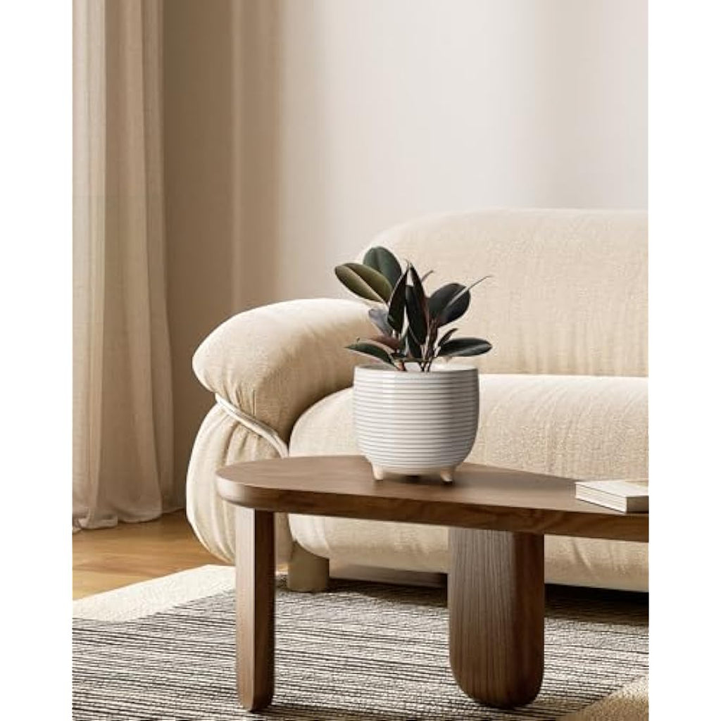 LE TAUCI Ceramic Plant Pots | Footed Indoor Planters with Drainage
