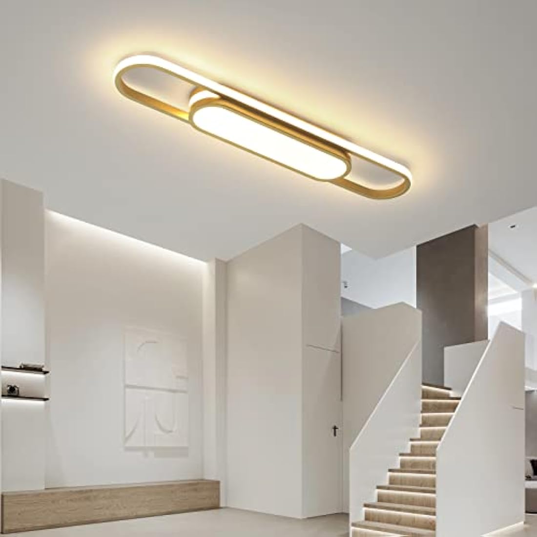Oninio 40W Modern LED Ceiling Light | Dimmable Flush Mount Lamp - Gold
