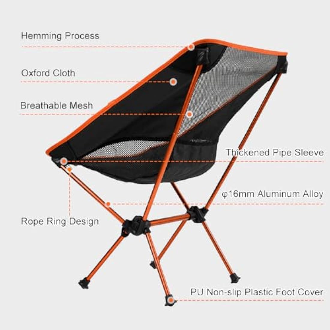 SOPPY 2-Pack Ultralight Folding Camping Chairs | Portable & Heavy Duty