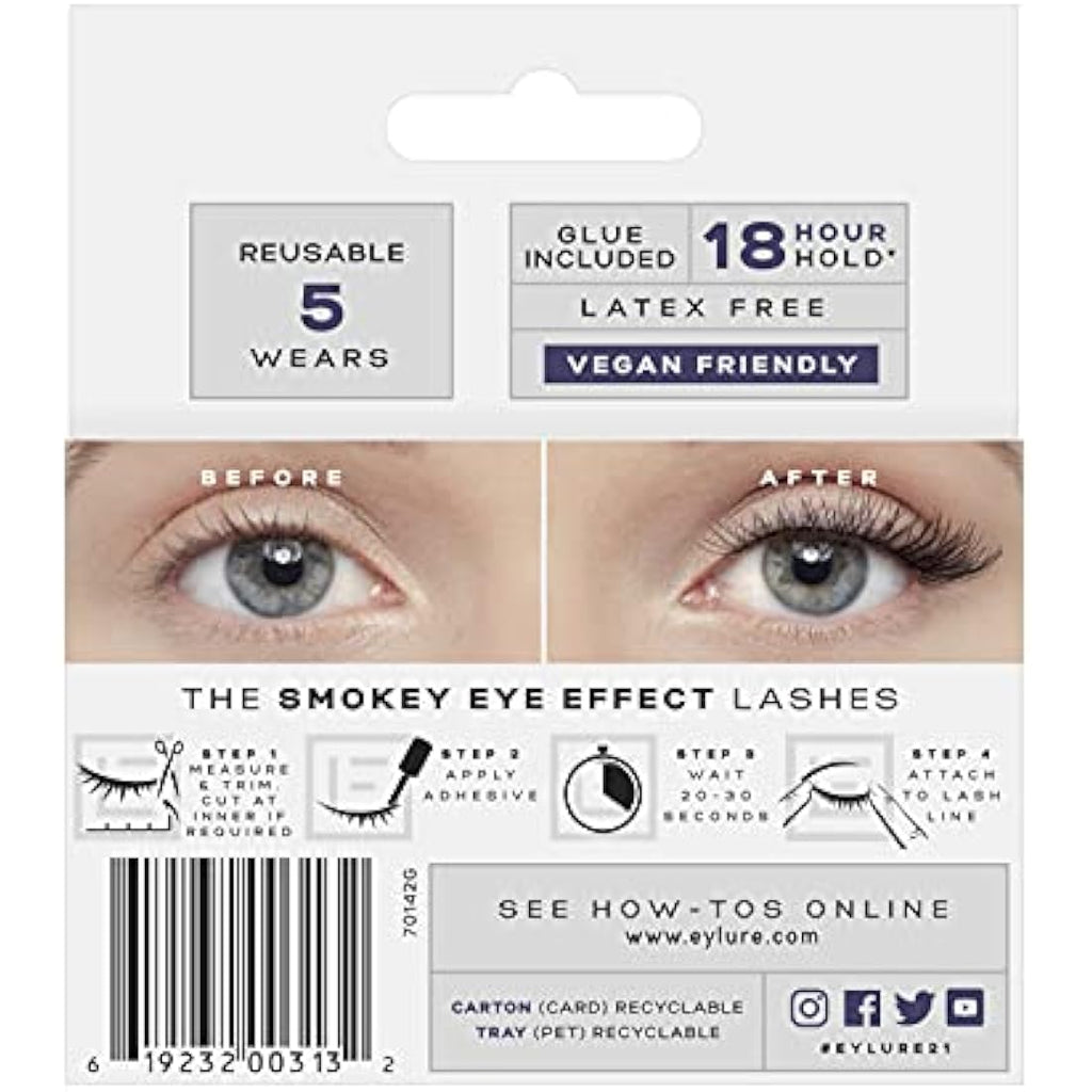 Eylure Smokey Eye No. 021 False Lashes – Strip Eyelashes with Glue