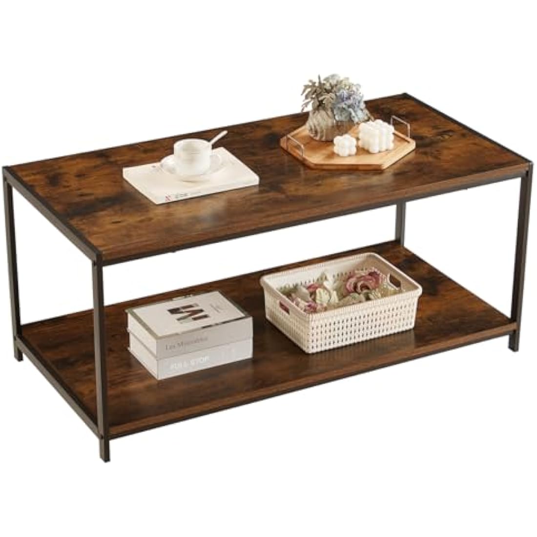 Rustic Coffee Table | Industrial Wood & Metal TV Stand