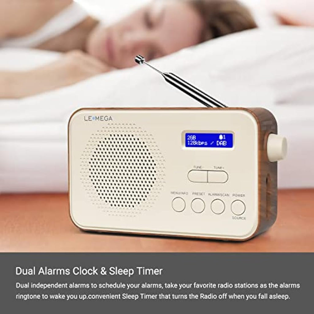 LEMEGA PR2 Portable DAB/DAB+ and FM Digital Radio - Walnut Wood