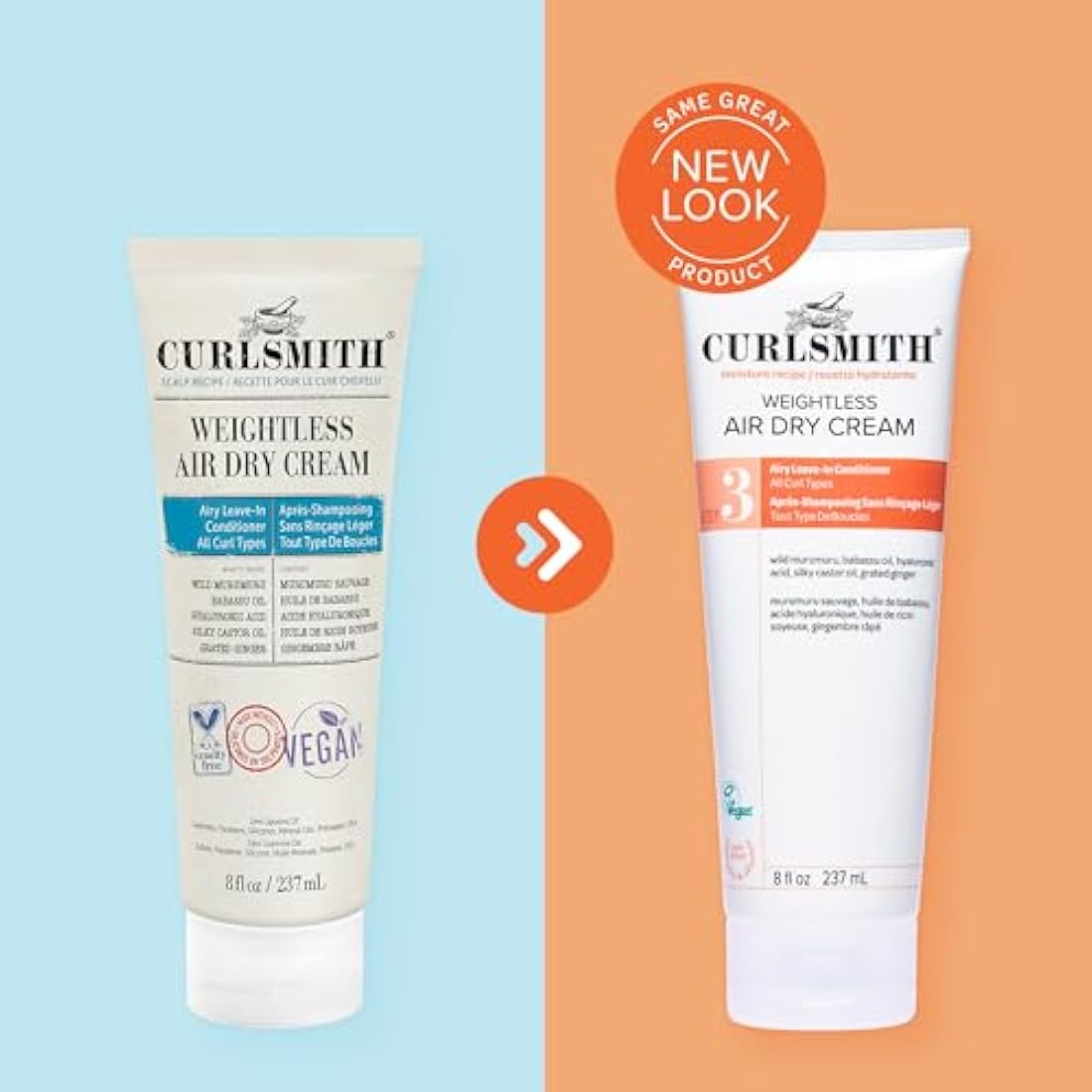 Curlsmith Weightless Air Dry Cream – Vegan Leave-In Conditioner (473ml)