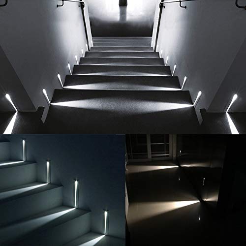 LED Recessed Stair Step Light | Aluminum Wall Lamp - 2 Pack