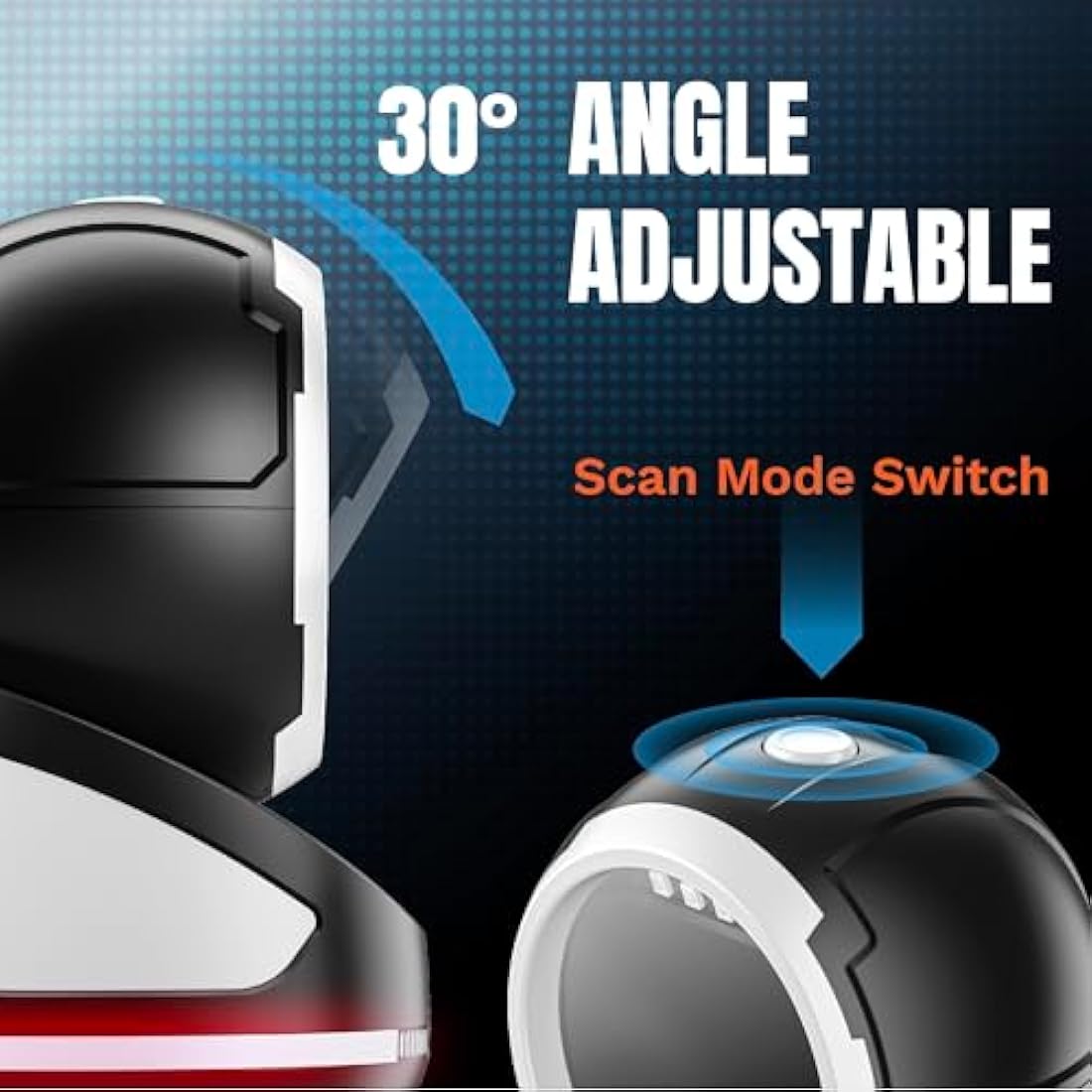 Tera 9800 Omnidirectional Barcode Scanner | 2D QR Desktop Reader - White