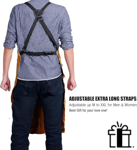 Leather Welding Apron with Gloves – Heavy Duty Work Apron