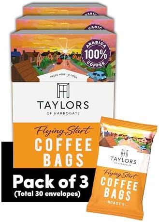 Taylors of Harrogate Flying Start Dark Roast Coffee Bags - 30 Count