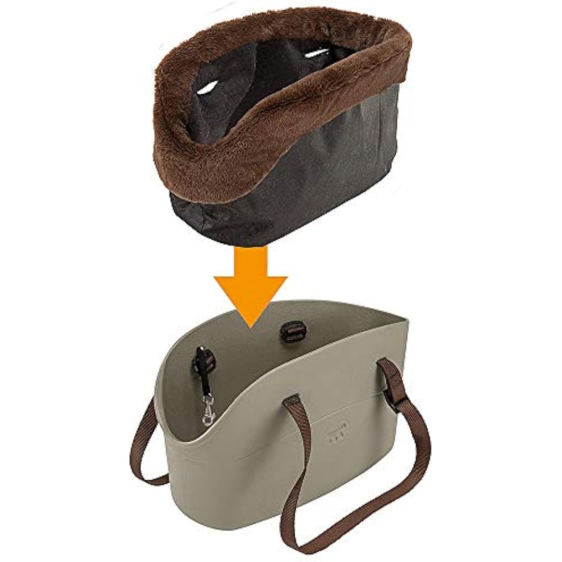 Ferplast With-Me Winter Dog Carrier Bag | Faux-Fur Lining & EVA Rubber