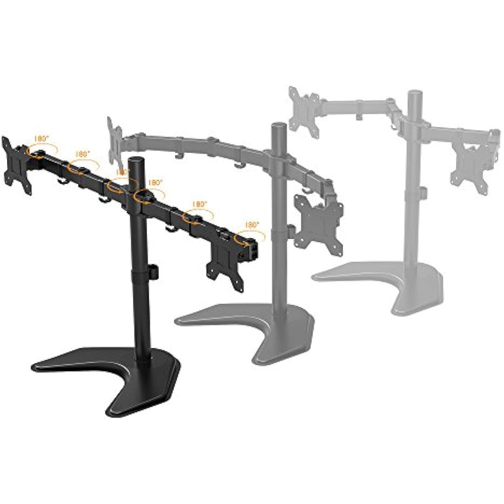 BONTEC Dual Monitor Stand – Double Arm Desk Mount for 13-27" Screens