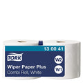 Tork 130041 Wiping Paper Plus – 2-Ply Extra Strong White Rolls – 2 x 255m