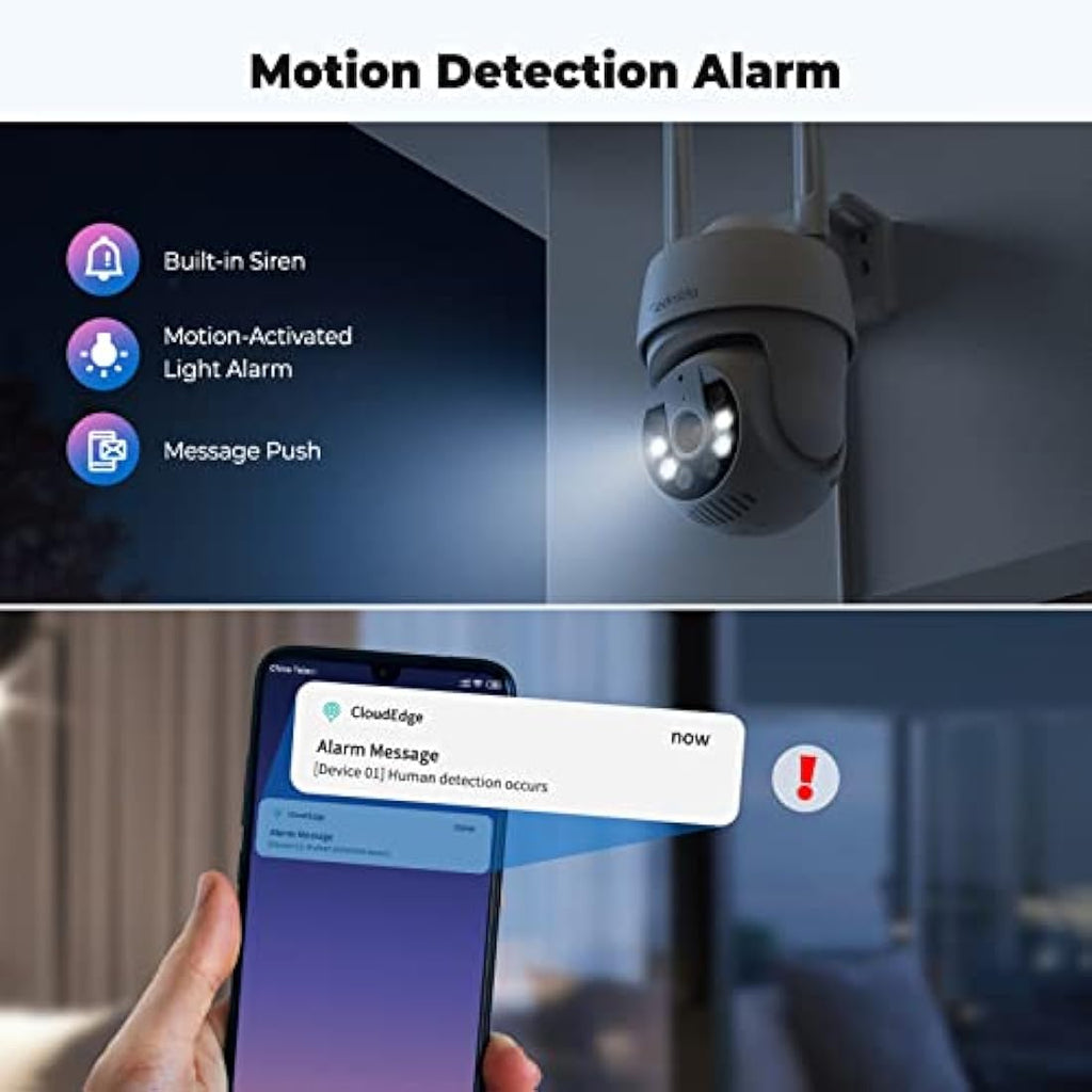 Codnida 2K Outdoor Security Camera – 360° PTZ WiFi CCTV with Human Detection
