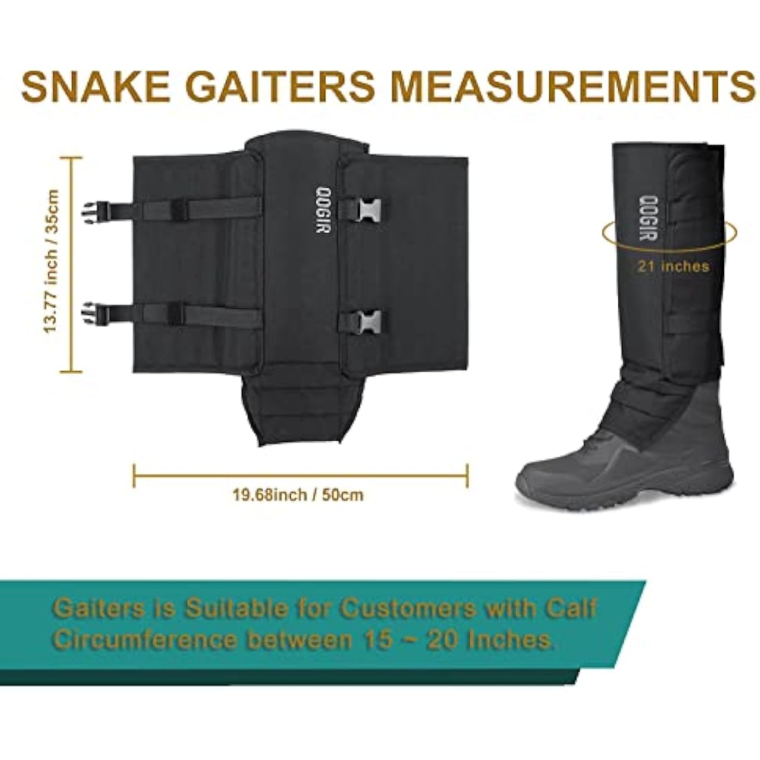 QOGIR Snake Gaiters – Adjustable Snake Bite Protection for Hunting & Hiking