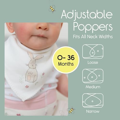Ziggle Bandana Dribble Bibs – Cotton Front Baby Bibs for 0-24 Months