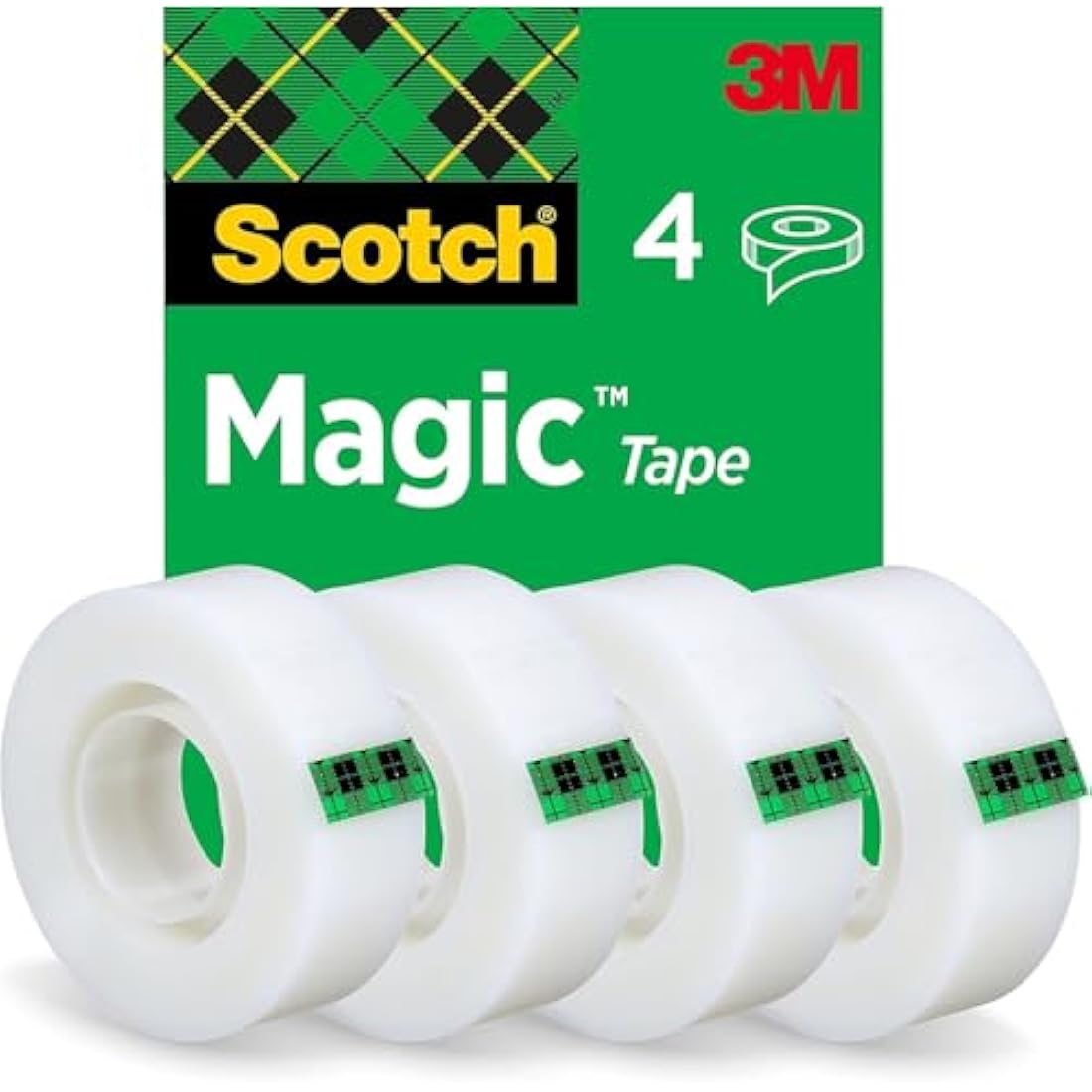Scotch Magic Invisible Tape – 19mm x 33m Matte Finish, 4 Rolls