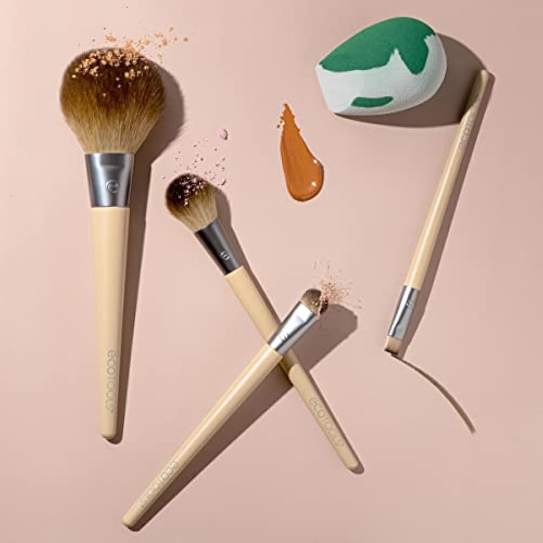 EcoTools Core Five Makeup Brush and Sponge Set | Vegan 5-Piece Kit