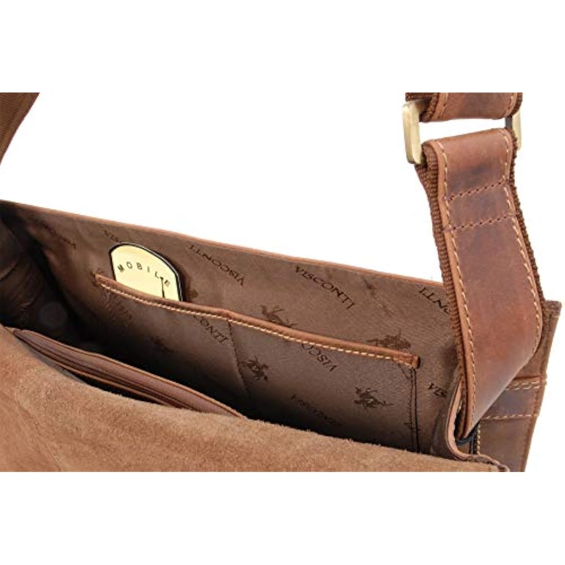 Visconti Leather Messenger Bag | Men's 14 Inch Laptop Shoulder Bag