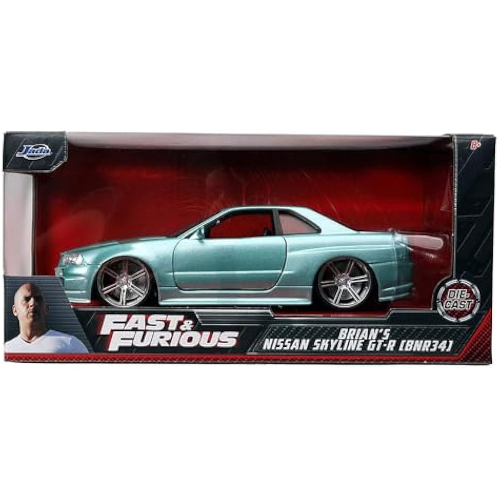 Jada Toys Nissan Skyline GT-R R34 Diecast Model Car – 1:24 Scale, Red