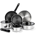 ROYDX Hybrid Stainless Steel Non-Stick Cookware Set with Detachable Handles