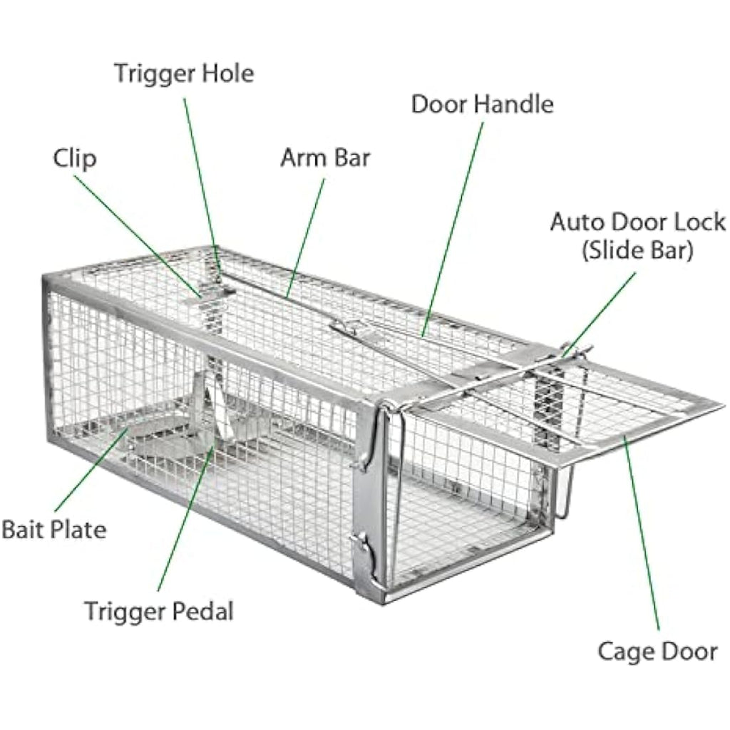 Anyhall 2-Pack Humane Rat Traps | Silver Live Mouse Cage Traps