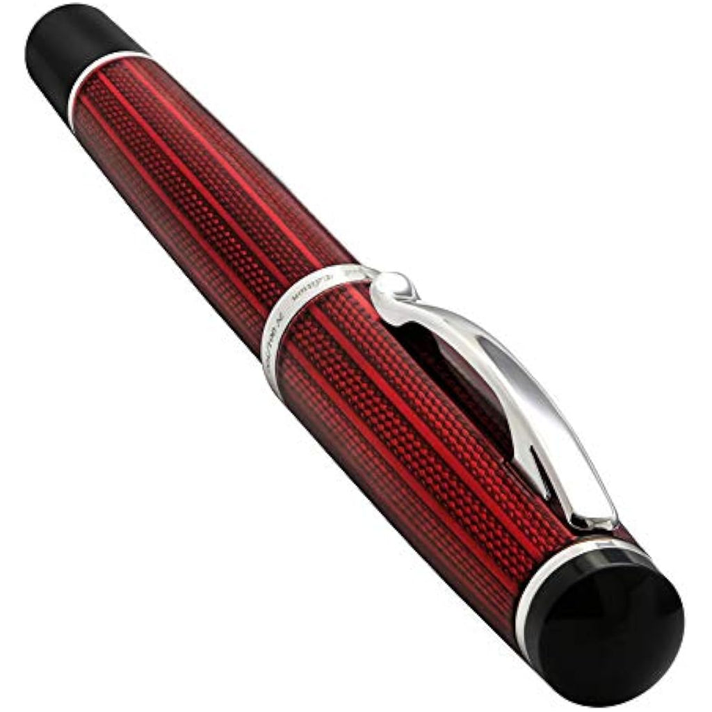 Xezo Incognito Fountain Pen | Medium Nib | Burgundy Red & Platinum