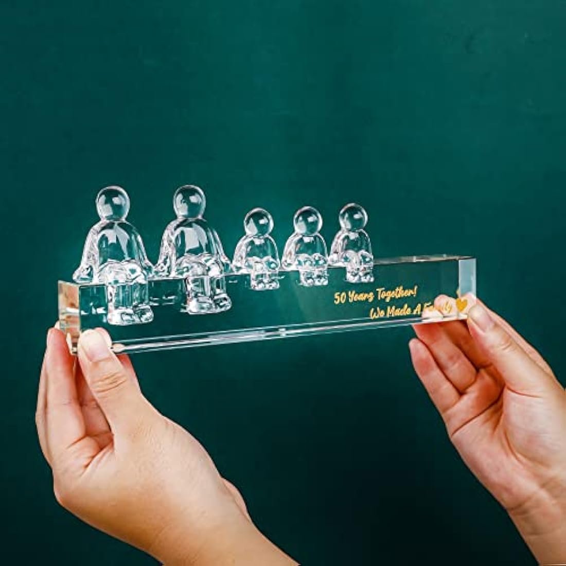 Movdyka Crystal 50th Anniversary Family Figurine Set - 3 Children