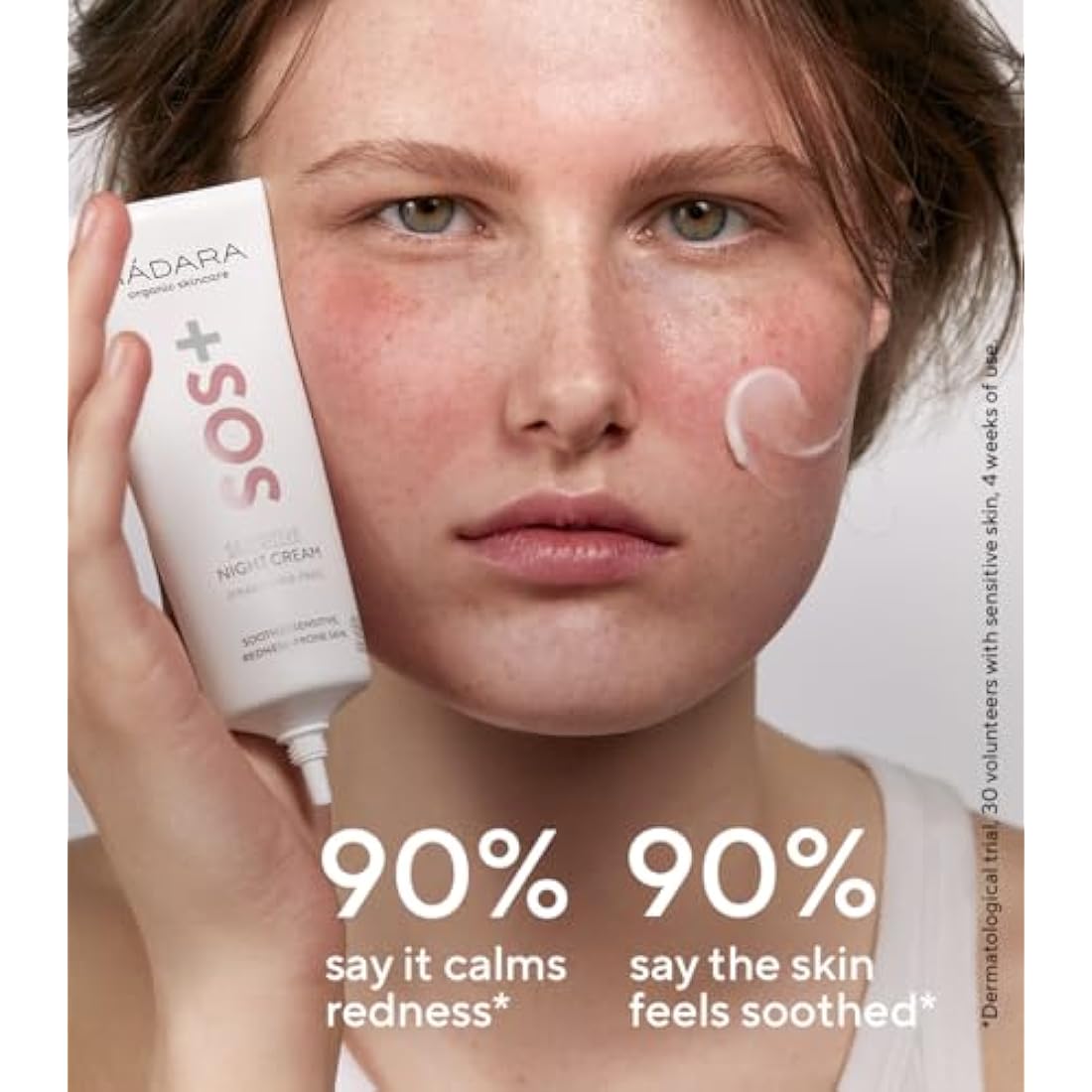 MÁDARA SOS+ Sensitive Night Cream – Calming Organic Moisturizer, 70ml