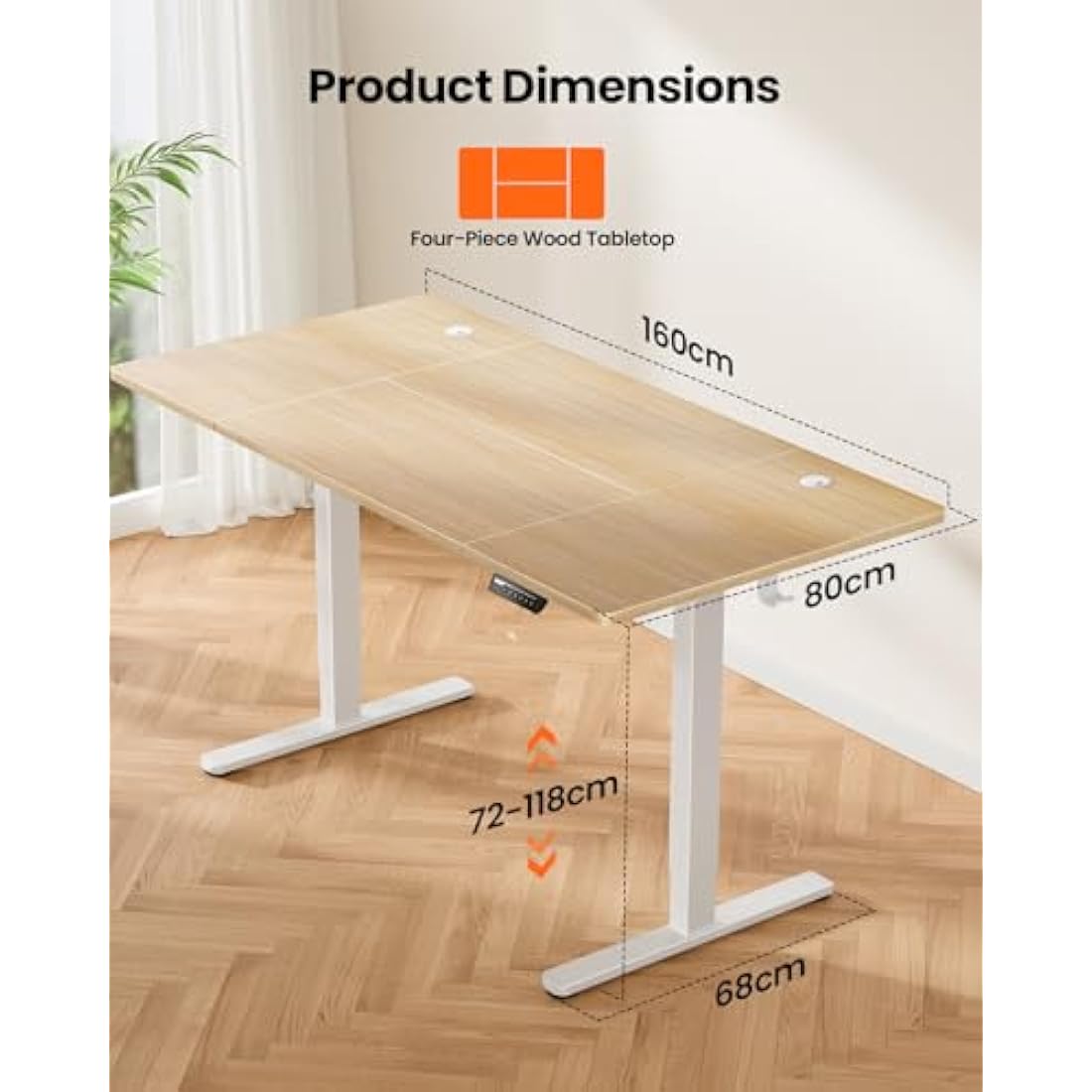 ErGear Electric Standing Desk | 160x80cm Height Adjustable Sit Stand