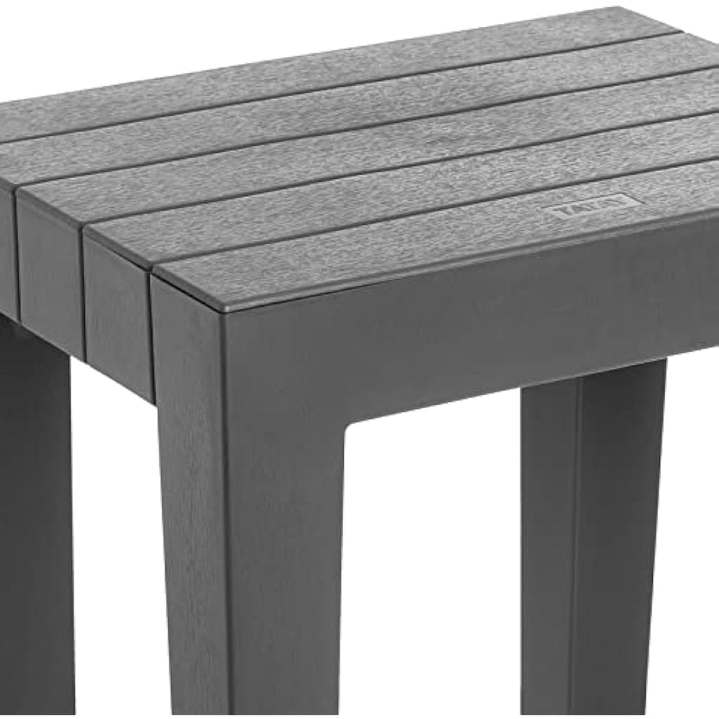 Tatay Lombok Rectangular Bench - Gray Polypropylene Outdoor Stool