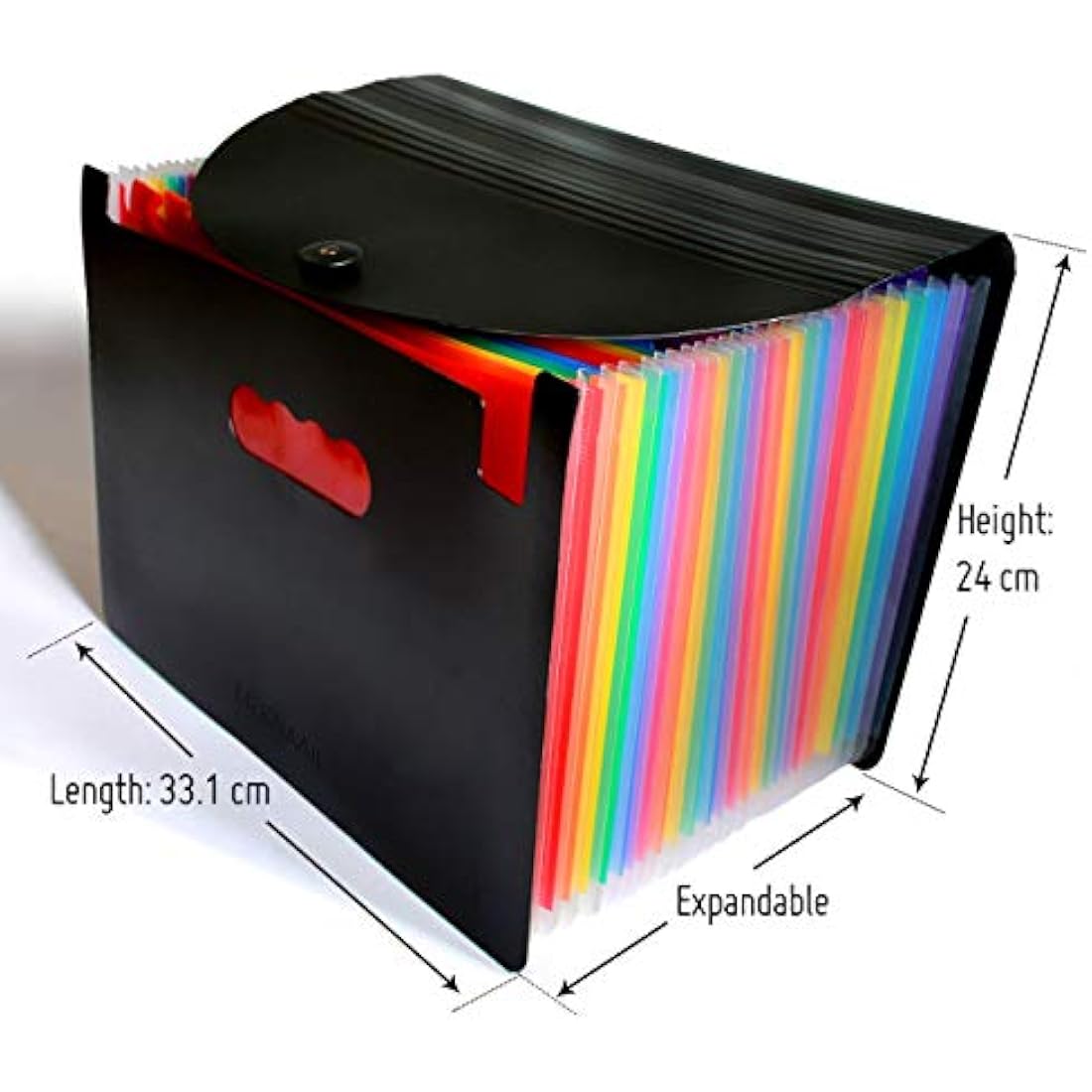Meknaail 24 Pockets A4 Expanding File Organiser | Rainbow Document Box