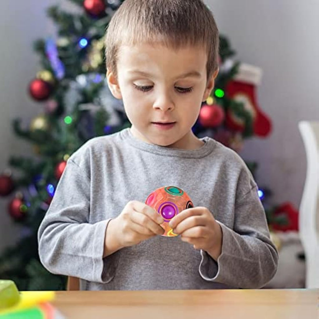 Vdealen Magic Rainbow Puzzle Ball – 3D Fidget Brain Teaser Toy, 3 Pack