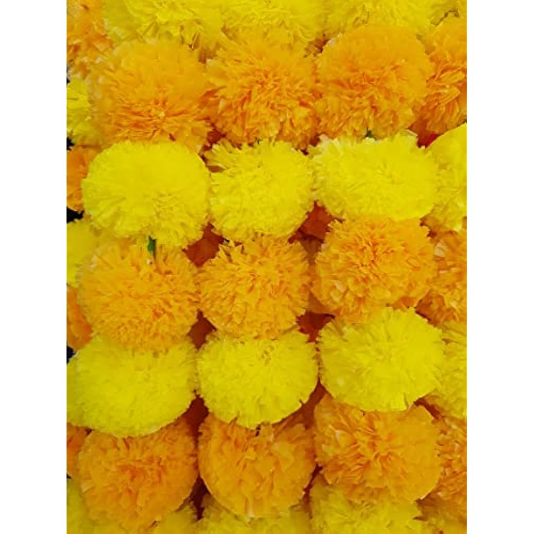 Decoration Craft 5ft Artificial Marigold Flower Garlands - 5 Pack Bulk Set