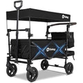 Sekey Kids Folding Wagon with Canopy | 220lbs Capacity Trolley – Black