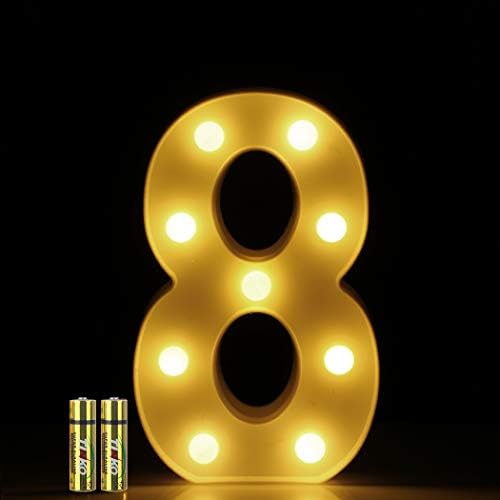 LED Marquee Number 8 Light – Battery Operated Party Decor