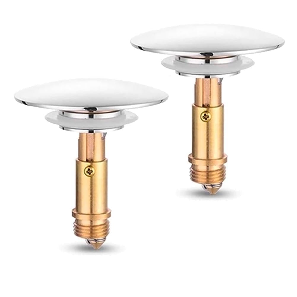 Jolof Store Pop Up Basin Sink Drain Plug – Brass Click Clack Stopper 2pcs