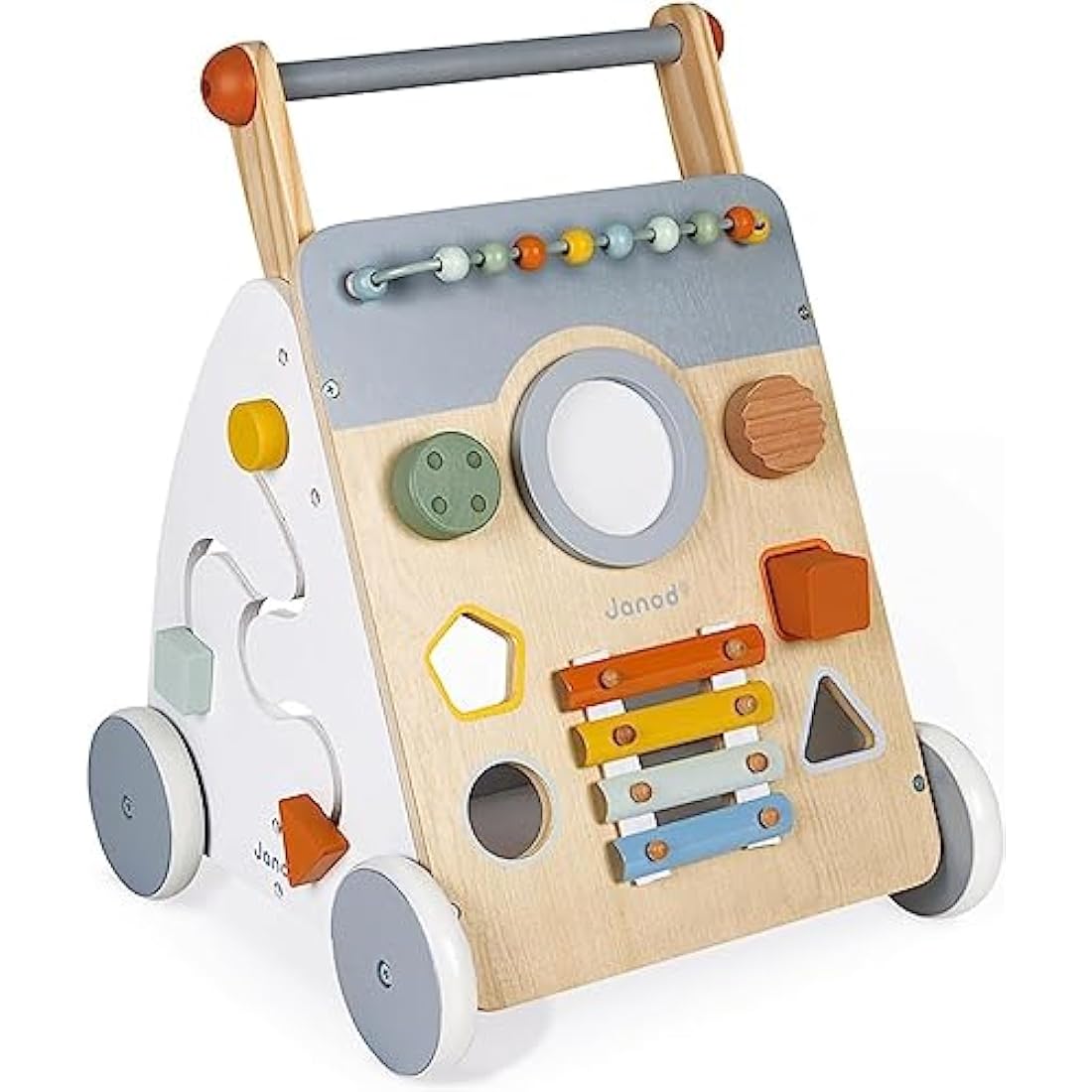 Janod Sweet Cocoon Wooden Multi-Activity Baby Walker and Pushcart