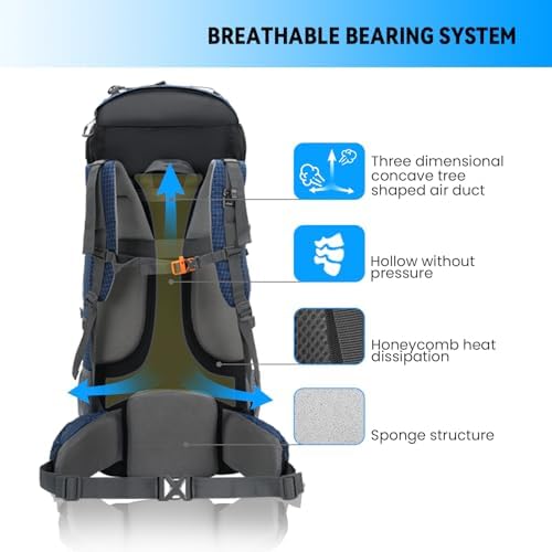 80L Waterproof Hiking Backpack – Large Camping Rucksack