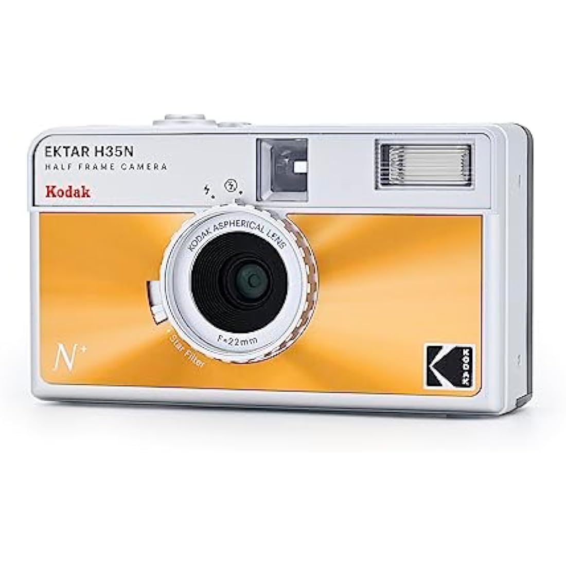 Kodak Ektar H35N Half Frame 35mm Film Camera | Star Filter | Glazed Orange