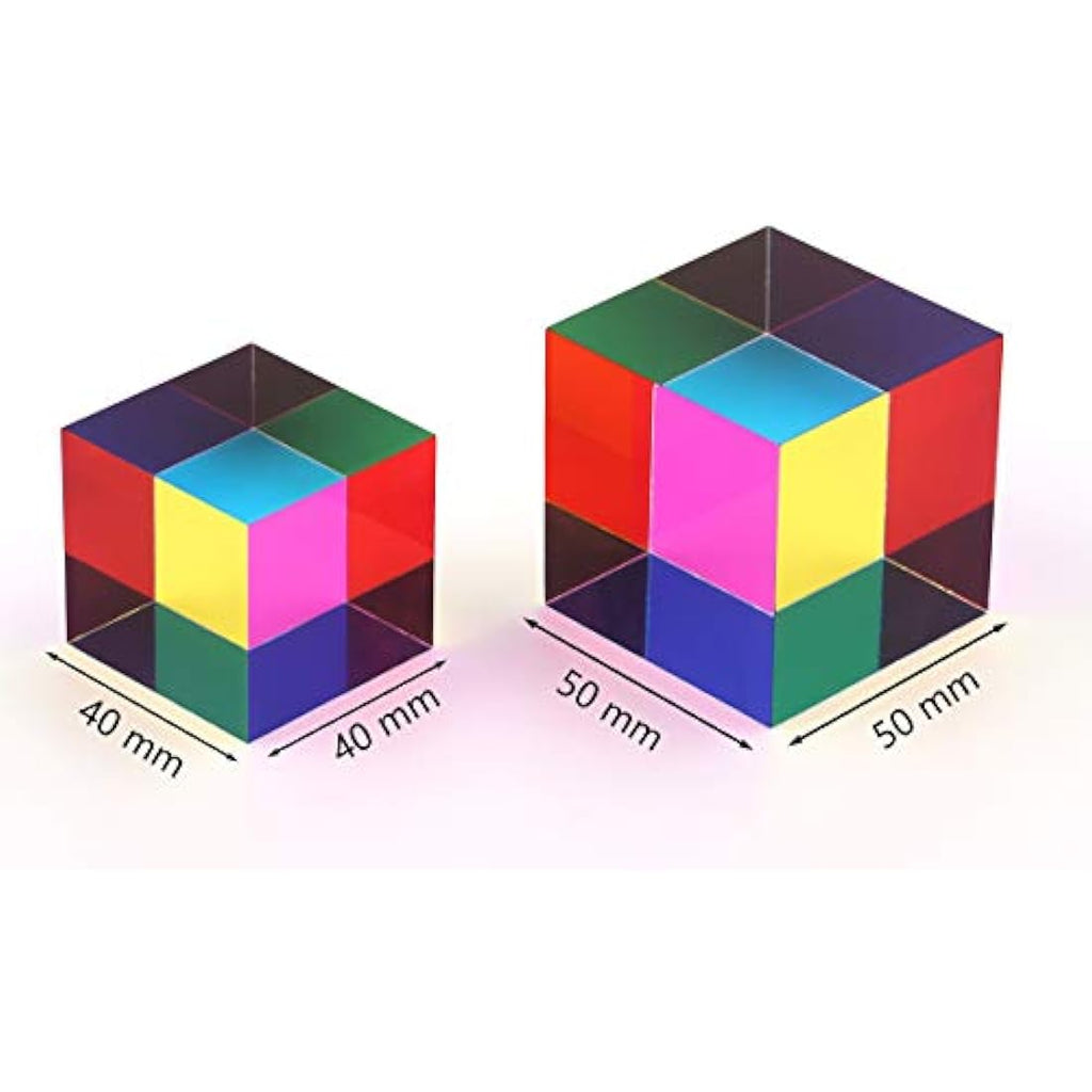 CMY Mixing Color Cube – 50mm Acrylic Optical Prism Desktop Toy