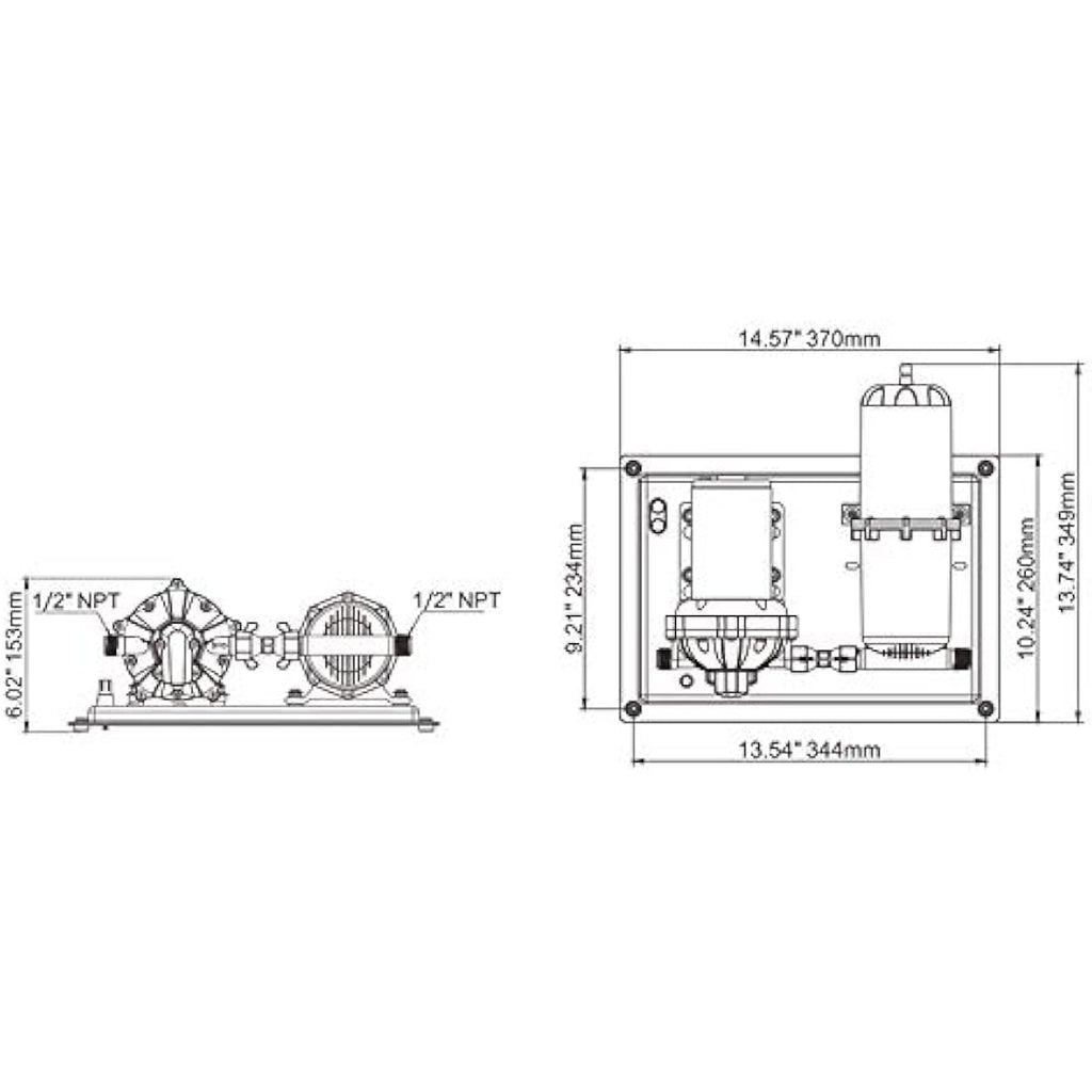 LIGHTEU 12V Water Pressure Pump System | 11.3LPM 45PSI with 0.75L Tank