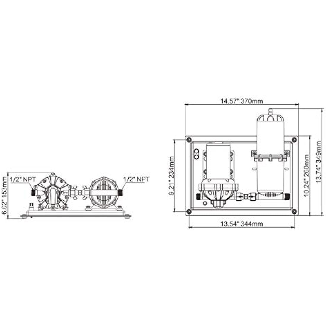 LIGHTEU 12V Water Pressure Pump System | 11.3LPM 45PSI with 0.75L Tank